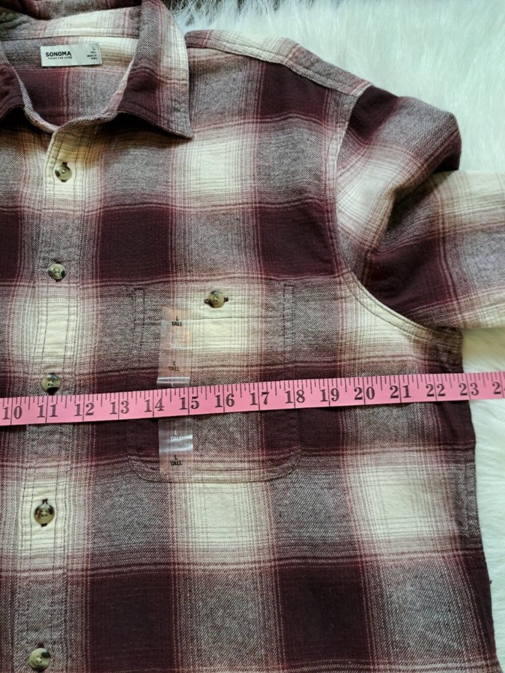 Sonoma Men's 100% Cotton Super Soft Flannel T Shirt Size Large - Picture 9 of 11